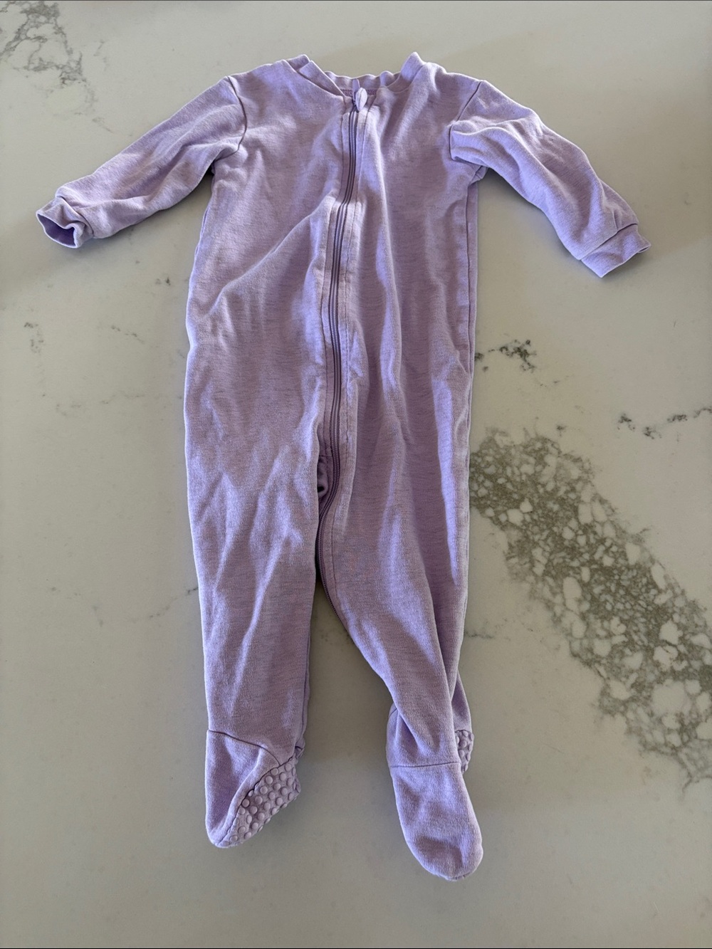 George Lilac Footed One-Piece Zipper Pajama